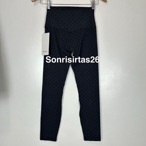 NWT Lululemon Align HR Pant 25” Legging Size 4 Flock Polka Dot - Picture 6 of 11